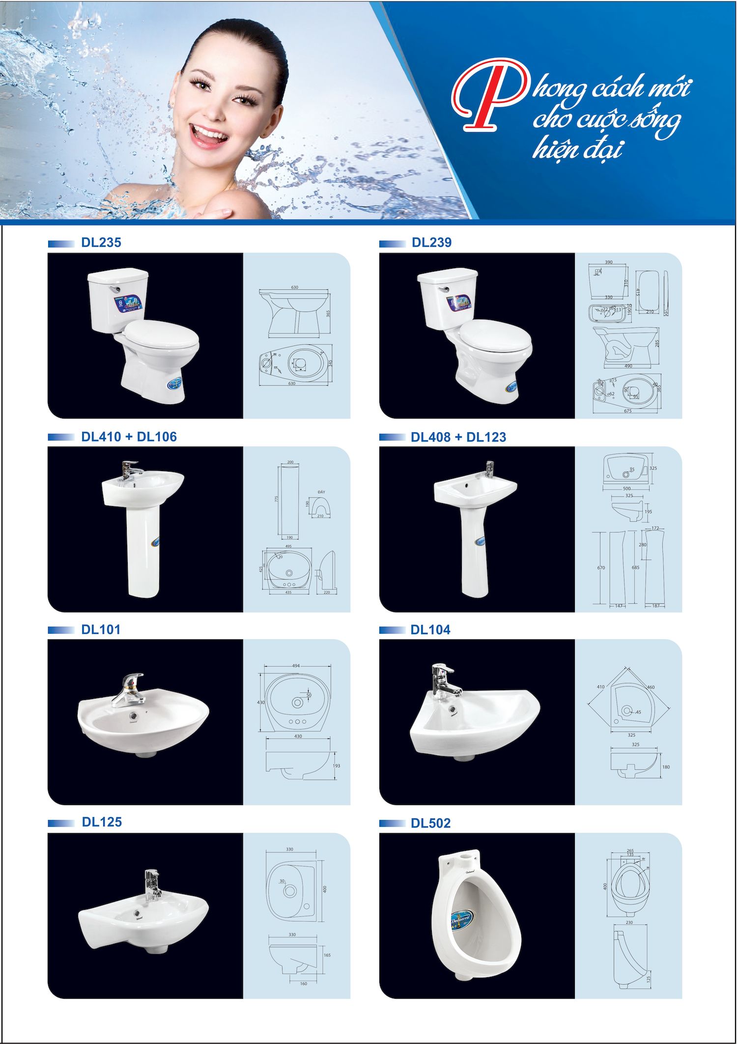 Thiết bị vệ sinh DOLACERA Catalogue và Bảng giá mới nhất